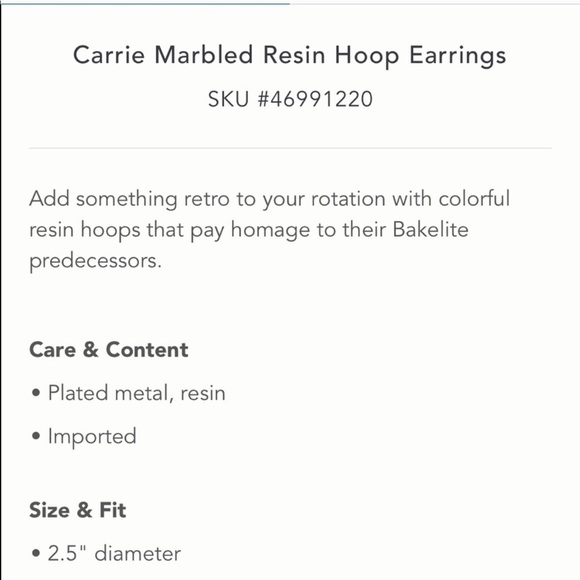 NWT Anthropologie Tortoise Resin Hoop Earrings - Picture 3 of 4